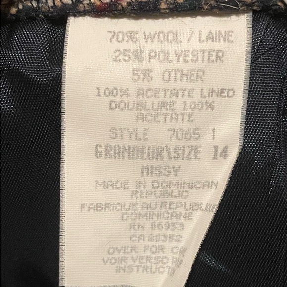 Vintage Leslie Fay Sportswear Houndstooth Wool Pencil Skirt Sz 14 - Picture 10 of 10